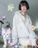 [ olohoyo X minjiena ] Butterfly hoodie vintage mint