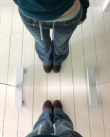 Yunel Contrast Banding Bootcut Denim Pants