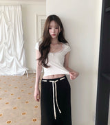 cove tone lace slim top