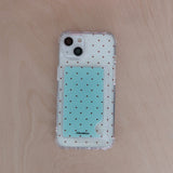 [Jelly] ミニドットver.1 (Blue&brown dot)カードポケットケース