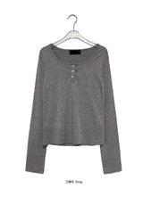 Lei Button Roll-up Long Sleeve Tee