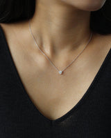 [White gold] Basic Cubic Necklace (XL)