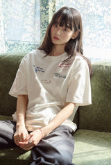 26SS★ Draw Stitch Embroidered Short Sleeve Tee