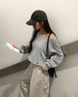 [ORIGINAL] メローUネックロングスリーブニット