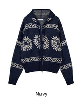 Liden Cowichan Knit Hooded Zip-Up