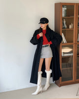 winter & white fur slim long boots