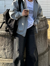 メントボタンフードジップアップ
