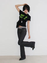 COLOR BLOCK BOOTCUT DENIM