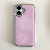 [Epoxy] hibiscus(pink) silver bumper case
