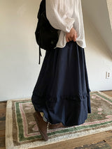 Pearlenny Banding Frill Balloon Long Skirt