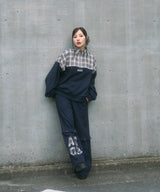 UNISEX 2WAYチェックロゴスウェットパンツ