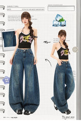 Vintage Curved Wide Denim – Relaxed High Waist Tencel Blend Jeans
