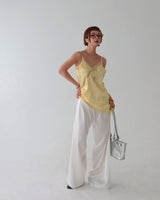 Silk Satin Long Wide Pants