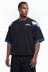 Sporty Color Block Half Jersey Short Sleeve