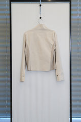 ダイアゴナルジッパーモックネックジャケット (Beige)