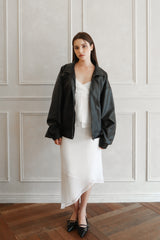 Lisha wrap long skirt (white)