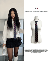 High Teen color combination striped auto tie (2 colors)