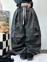 BALLOON MILITARY SWEAT PARACHUTE PINTUCK PANTS 🩶💚🖤2COLOR