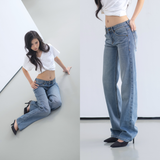 Tiberinus - リリージーンズ - ローライズストレートレッグジーンズ - Light Blue - 23 cm Rise - 23.5 cm Leg Opening
