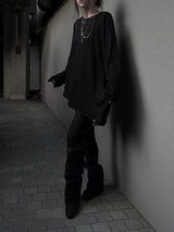 unbalanced loose-fit long sleeves (3color)