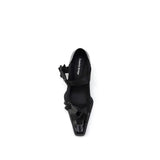 Colorful Bridge | Black Knight Functional Square Toe Mary Jane Shoes, One Strap Women's High Heels