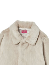 COLLAR FUR JACKET BEIGE