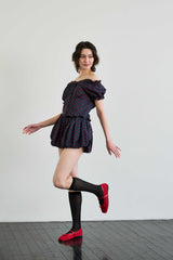 MINI HEART BALLOON SKIRT PANTS / NAVY