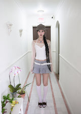 Ribbon crop halter top (2color)