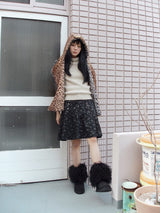 Leopard reversible hood muffler (brown)