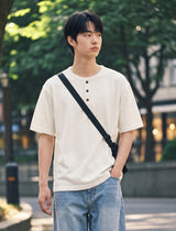 26SS★ ラウンドヘンリーネック半袖Tシャツ
