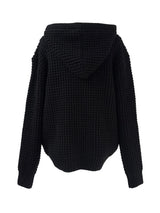 pocket waffle hood cardigan (unisex)