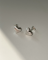 Chiffon heart earring (silver)