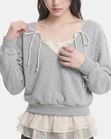 Rosie Ribbon Frill Layered Sweatshirt