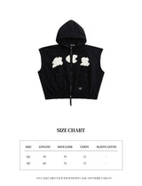 M.C.R. code stud zip-up vest HD BK