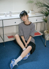 26SS★ Cat Stripe Ringer Tee