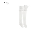 Pokin Lace Ribbed Knee-Long Socks