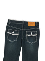 LACE BOOTCUT DENIM PANTS INDIGO