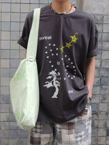 ヘビーコットン ソウル グラフィック Tシャツ (Tenta Tumble & Bio Washed)2サイズ - チャコール
