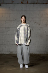 JERRY STRIPE OVERFIT LONG SLEEVE T-SHIRT / IVORY
