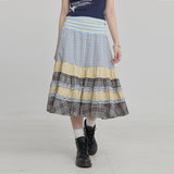 Mix Pattern Midi Skirt