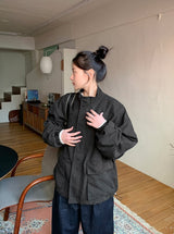 [unisex] カンボフウォッシュ加工オーバーボンバージャケット