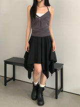 Moen V-Neck Halter-Neck Button Top