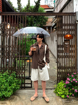 Summer Ice Seersucker Oversized Shirt