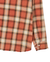 25FW ディストレスチェクコットンシャツ オレンジ