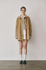 Suede half coat (Brown)