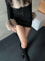 Brushed.ver Four Seasons Low Rise Banding Mini Skirt (Black)