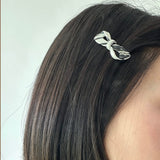 Stripe ribbon hair pin (3color)
