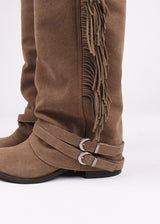 FRINGE SUEDE LONG BOOTS
