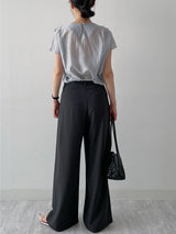 [Summer ver.] Tie Two Tuck Long Wide Slacks