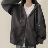 Moss Basic Boxy Hoodie Zip-Up